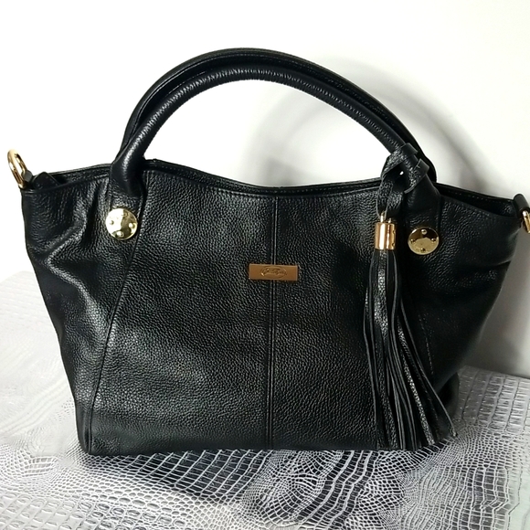ONNA EHRLICH STACY TOTE BAG BLACK LEATHER - Picture 1 of 8